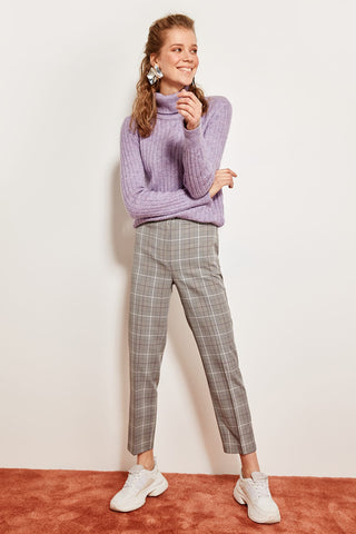 Gray plaid pants