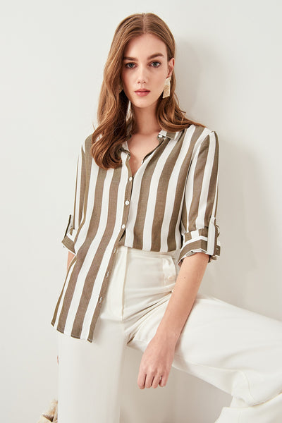 Striped shirt Khaki