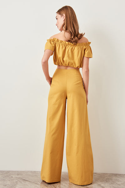 Detailed Button Cuff Pants