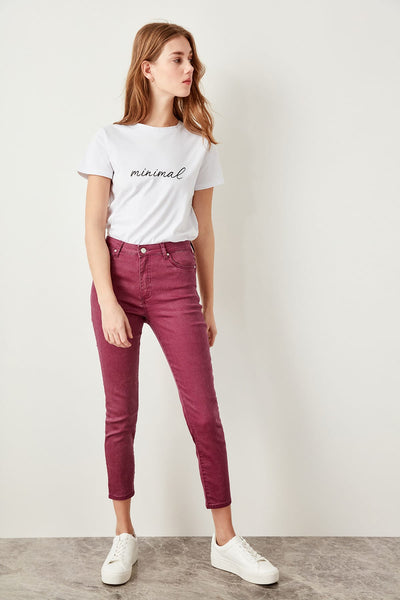 Fuchsia High Waist Skinny Jeans