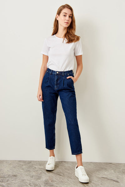 Blue High Waist Jeans Carrot