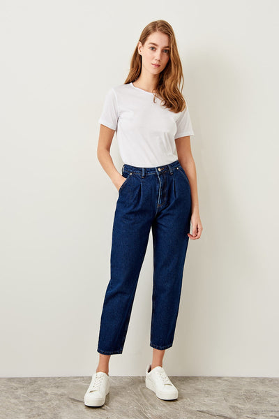 Blue High Waist Jeans Carrot