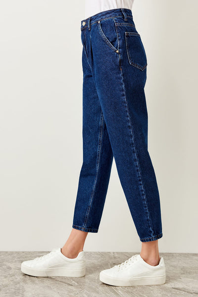 Blue High Waist Jeans Carrot