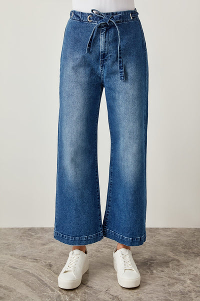 Blue High Waist Wide Leg Jeans