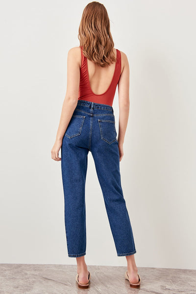 Blue High Waist Jeans Mom