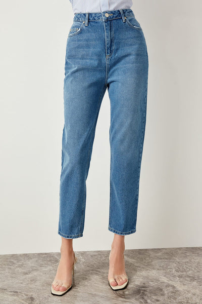 Blue High Waist Jeans Mom