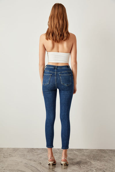 Torn Blue High Waist Skinny Jeans