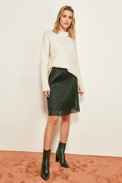 Green Knitting Skirt