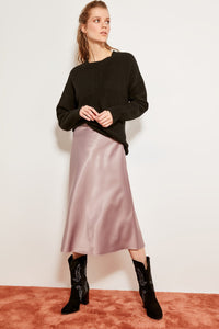 Mink satin skirt