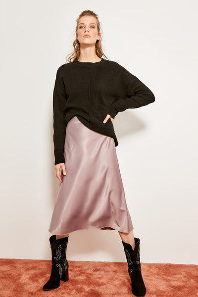 Mink satin skirt