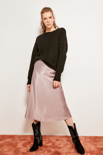 Mink satin skirt