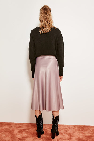 Mink satin skirt