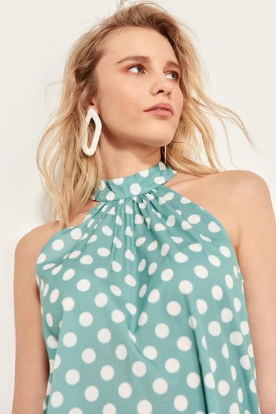 Mint Neck Apron Tops