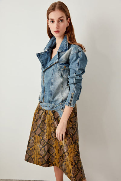 Blue Belt Biker Advanced Denim Jacket