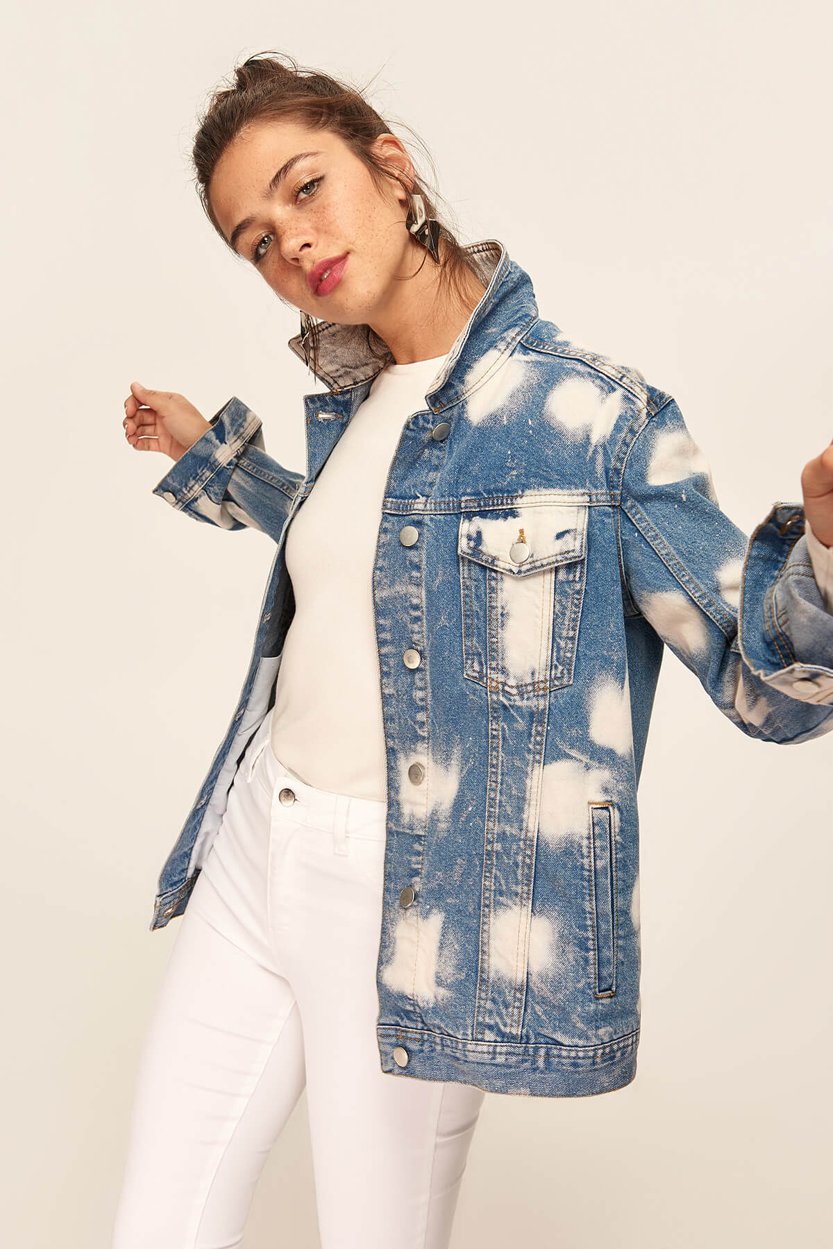 Blue Dye Effect Denim Jacket