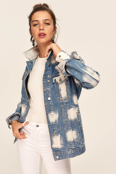 Blue Dye Effect Denim Jacket