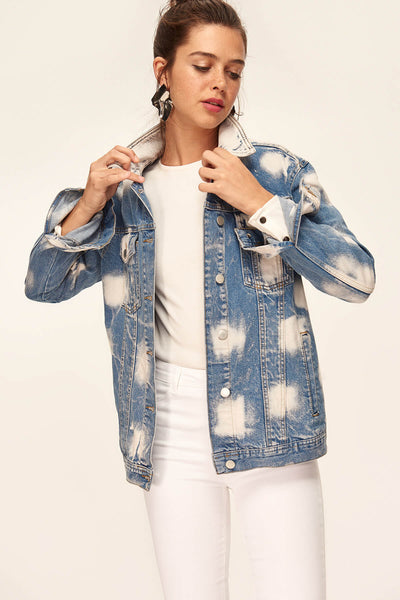 Blue Dye Effect Denim Jacket