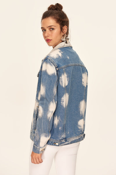 Blue Dye Effect Denim Jacket