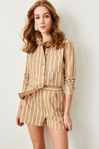 Beige Striped shirt