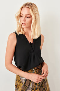 Sleeveless Blouse Black Lace