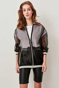 Black Rib Detail Jacket