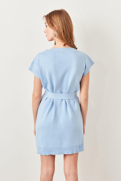 Blue Cotton Summer Sweater Dress