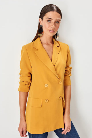 Mustard Button Detail Jacket