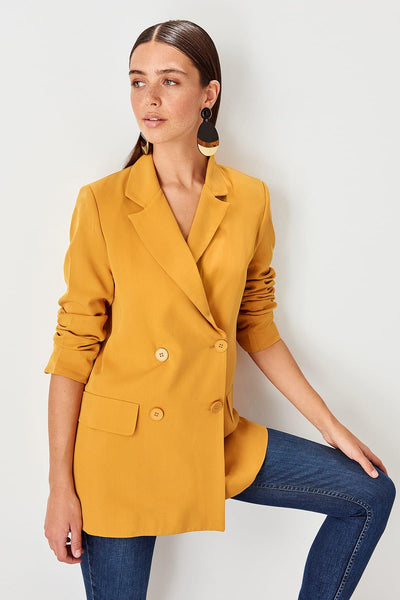 Mustard Button Detail Jacket