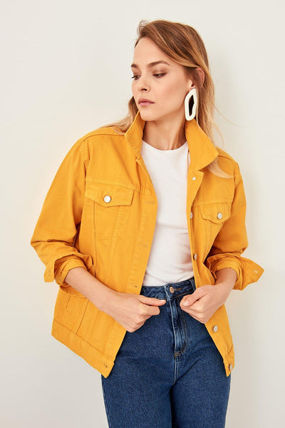 Mustard Pocket Detail Denim Jacket