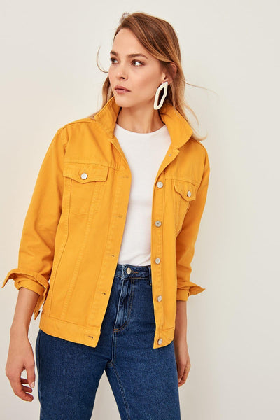 Mustard Pocket Detail Denim Jacket