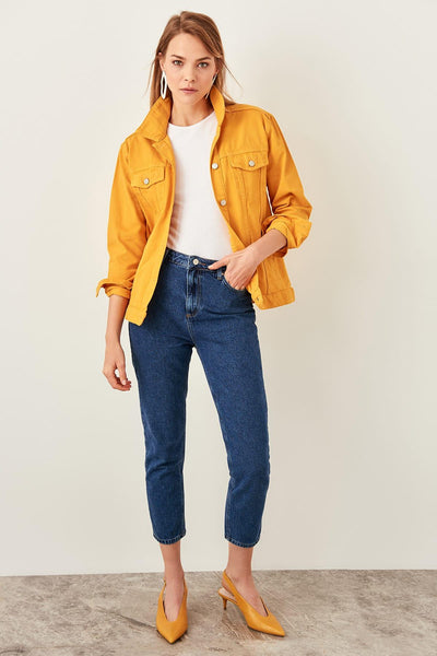 Mustard Pocket Detail Denim Jacket