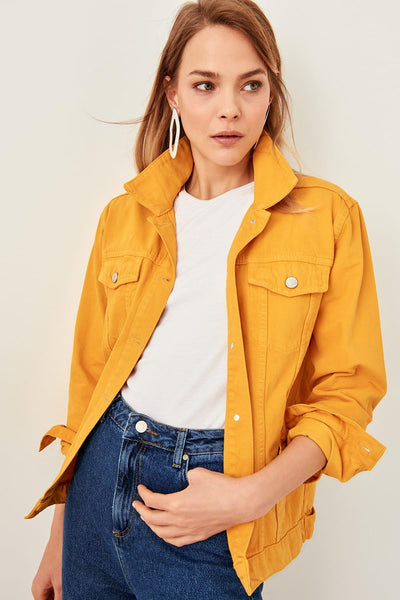 Mustard Pocket Detail Denim Jacket