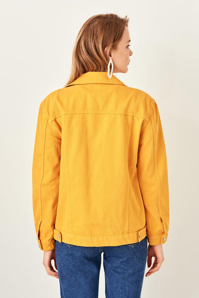 Mustard Pocket Detail Denim Jacket