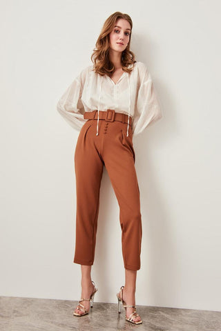 Mink Button Detail Pants