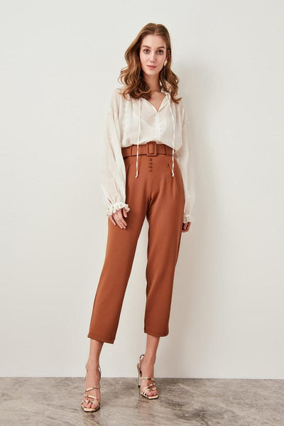 Mink Button Detail Pants