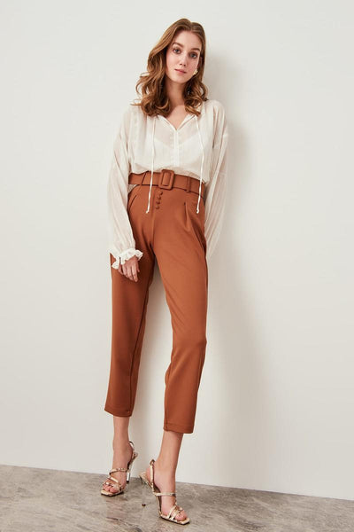 Mink Button Detail Pants