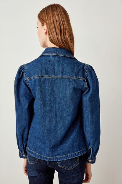 Dark Blue Denim Jacket Shoulder Detail