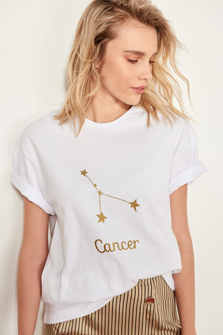 White Cancer Knitting Pattern Printed T-shirts Boyfriend