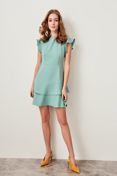 Mint Flywheel Detail Dress