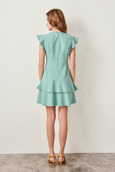 Mint Flywheel Detail Dress