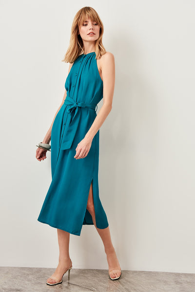 Advanced Linking Emerald Green Dress