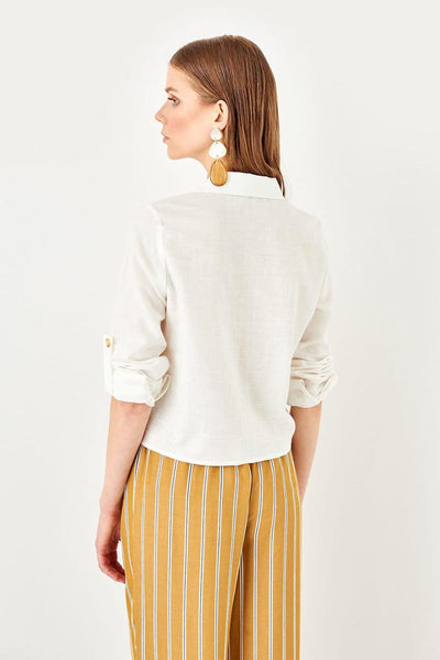 Yellow Bone Button Detail Shirt