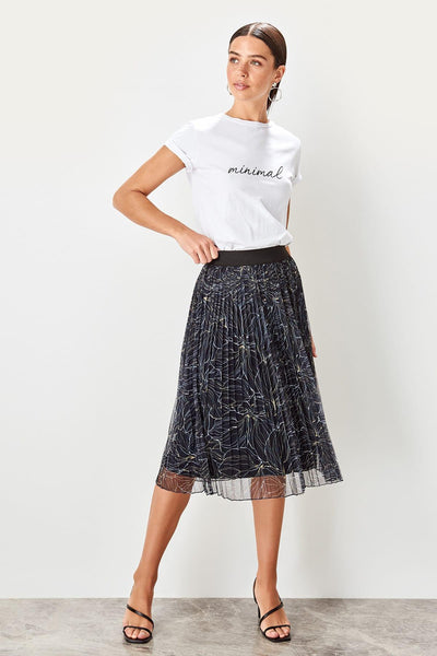 Navy Knitted Skirt