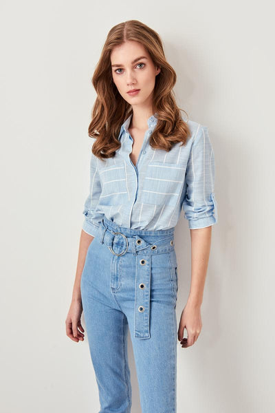 Blue Pocket Detailed Shirt