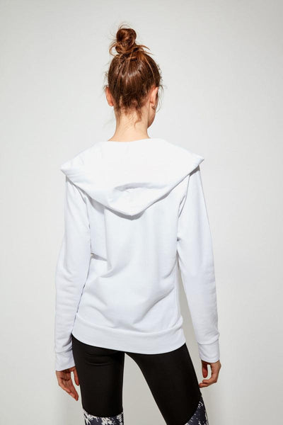 White Soft Textured Sports Sweatshirt