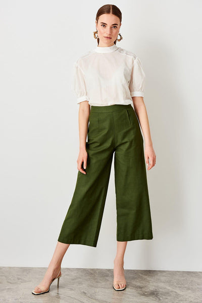 Haki Spanish Bell-Bottomed Pants