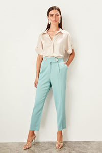 Mint High Waist Jacket Suit  Pants