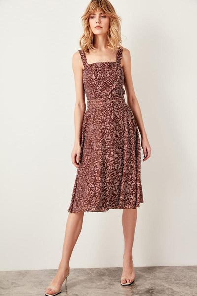 Brown Polka Dot Dress