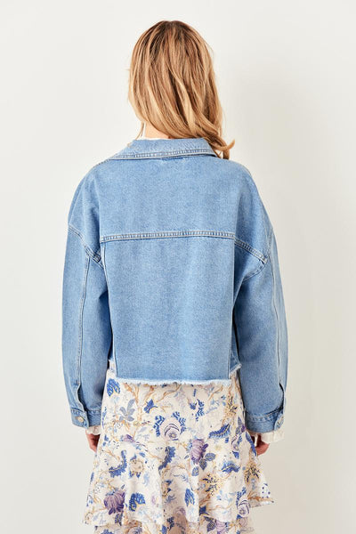 Blue Crop Denim Jacket