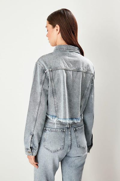 Ripped Crop Denim Jacket